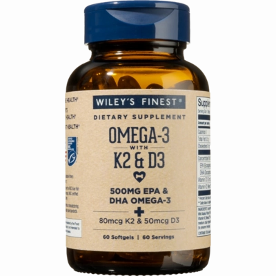 Omega-3 with K2 & D3 60 softgels by Wiley's Finest