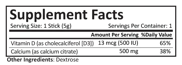 Powdered Calcium Citrate | Single Serving Sticks