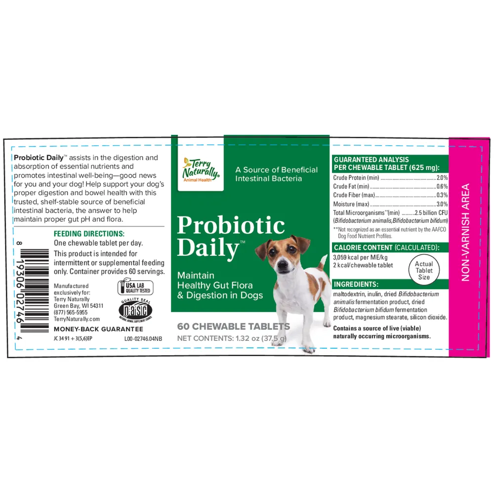 Probiotic Daily 60 chewable tabs by Terry Naturally