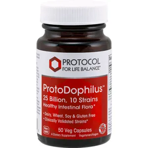 ProtoDophilus 25 Billion. 10 Strains 50 vcaps by Protocol For Life Balance