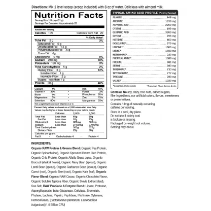 RAW Protein & Greens Chocolate 21.51 oz by Garden Of Life