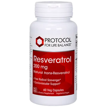 Resveratrol 200 mg 60 vcaps by Protocol For Life Balance