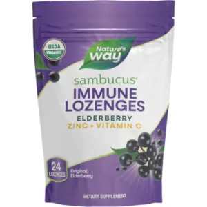 Sambucus Zinc Lozenges Elderberry 24 loz by Nature's Way