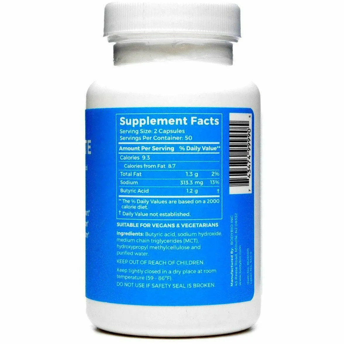 Sodium Butyrate 600 mg 100 caps by BodyBio