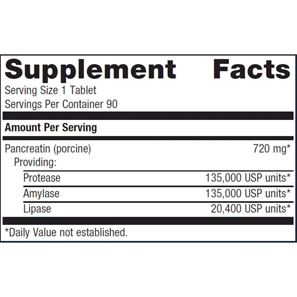 SpectraZyme Pancreatic Enzymes Extra Strength 90 Tablets by Metagenics