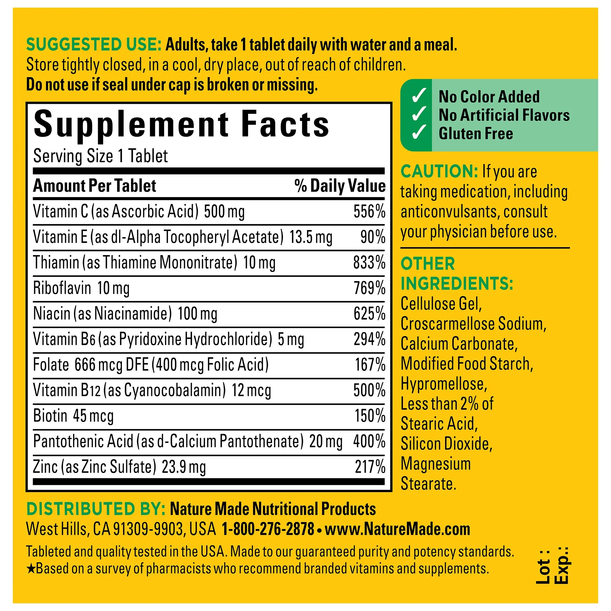 Stress B-Complex with Vitamin C and Zinc Tablets