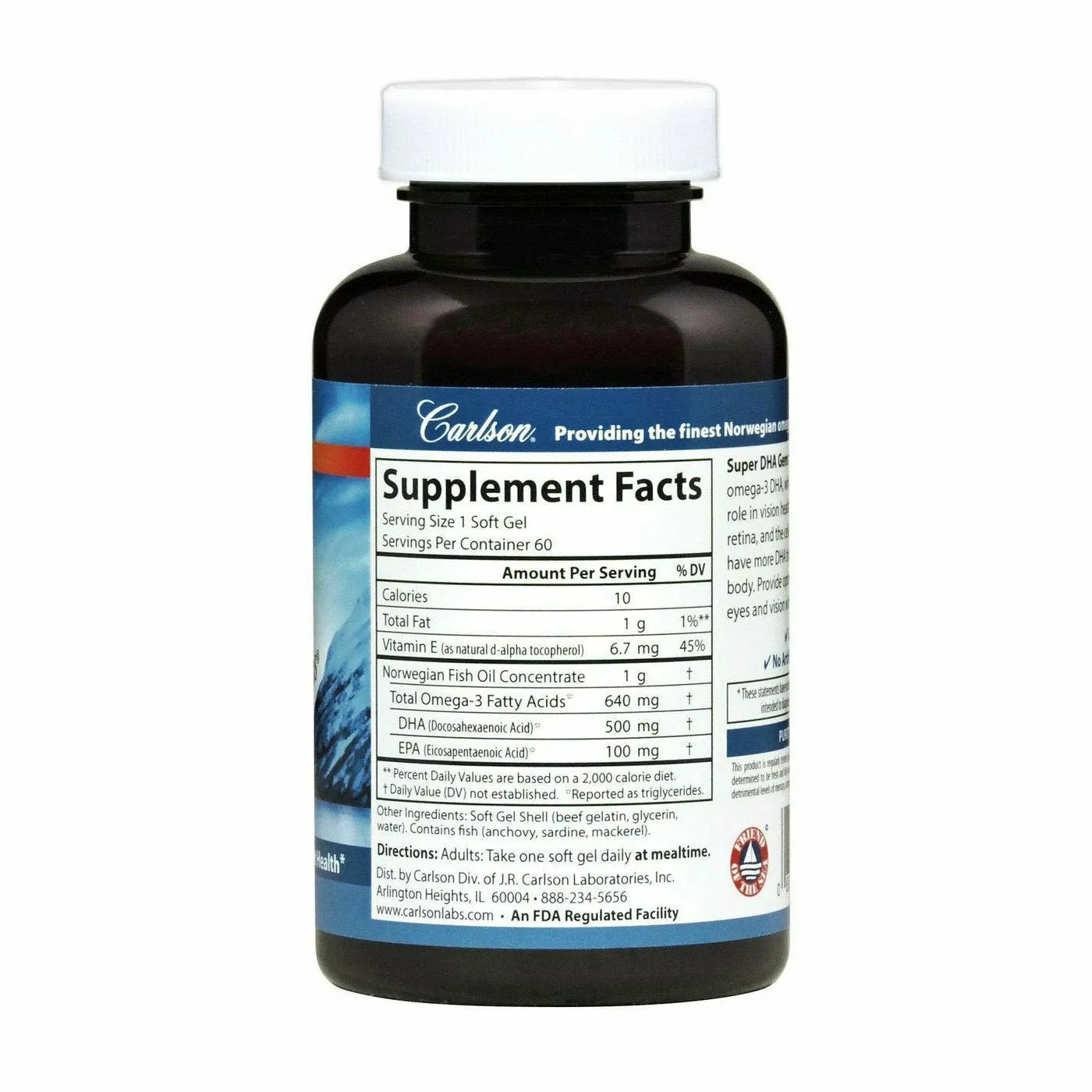 Super DHA 60 gels by Carlson Labs