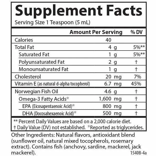 The Very Finest Fish Oil Lemon 200 mL by Carlson Labs