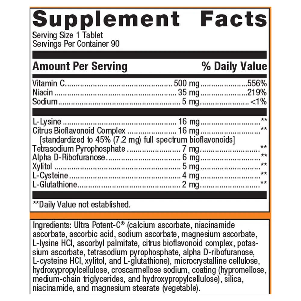 Ultra Potent-C 500 Vitamin C 90 Tablets by Metagenics