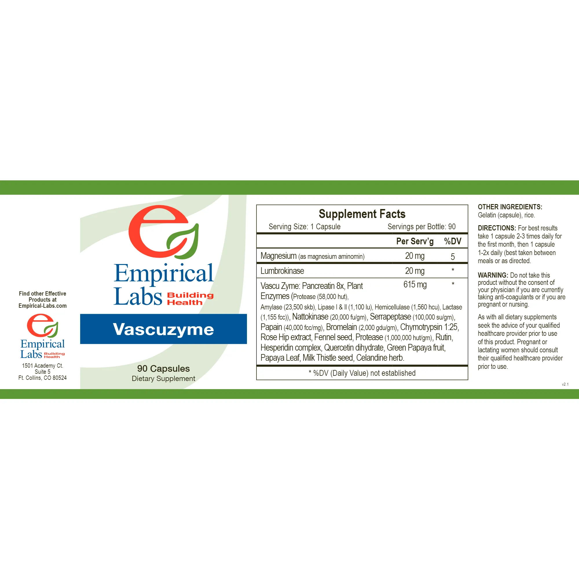 Vascuzyme 90 caps by Empirical Labs