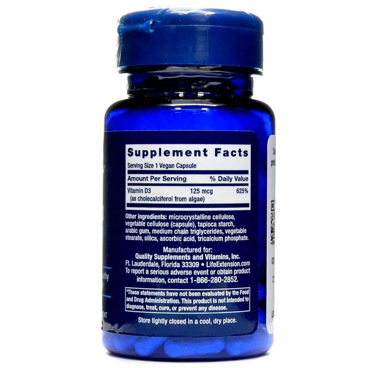 Vegan Vitamin D3 125 mcg 60 caps by Life Extension