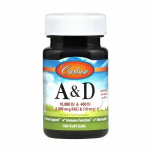 Vitamin A & D 100 gels by Carlson Labs