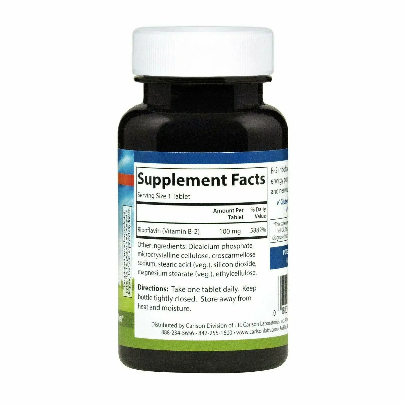Vitamin B-2 100 tabs by Carlson Labs