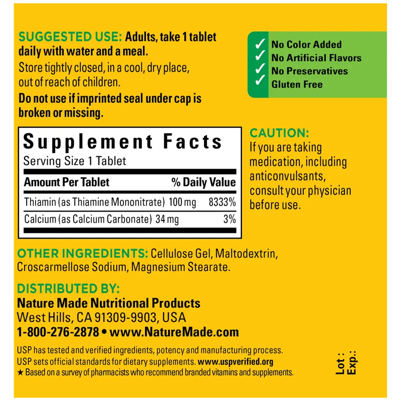 Vitamin B1 100 mg Tablets