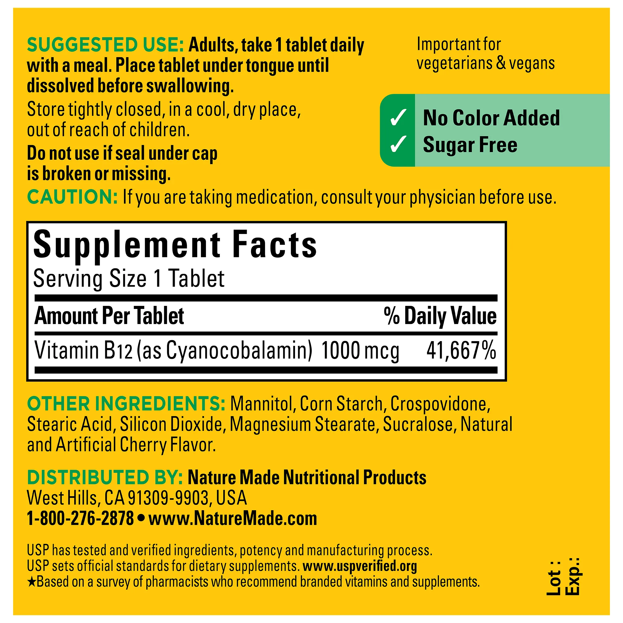 Vitamin B12 1000 mcg Fast Dissolve Tablets