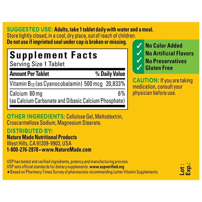Vitamin B12 500 mcg Tablets