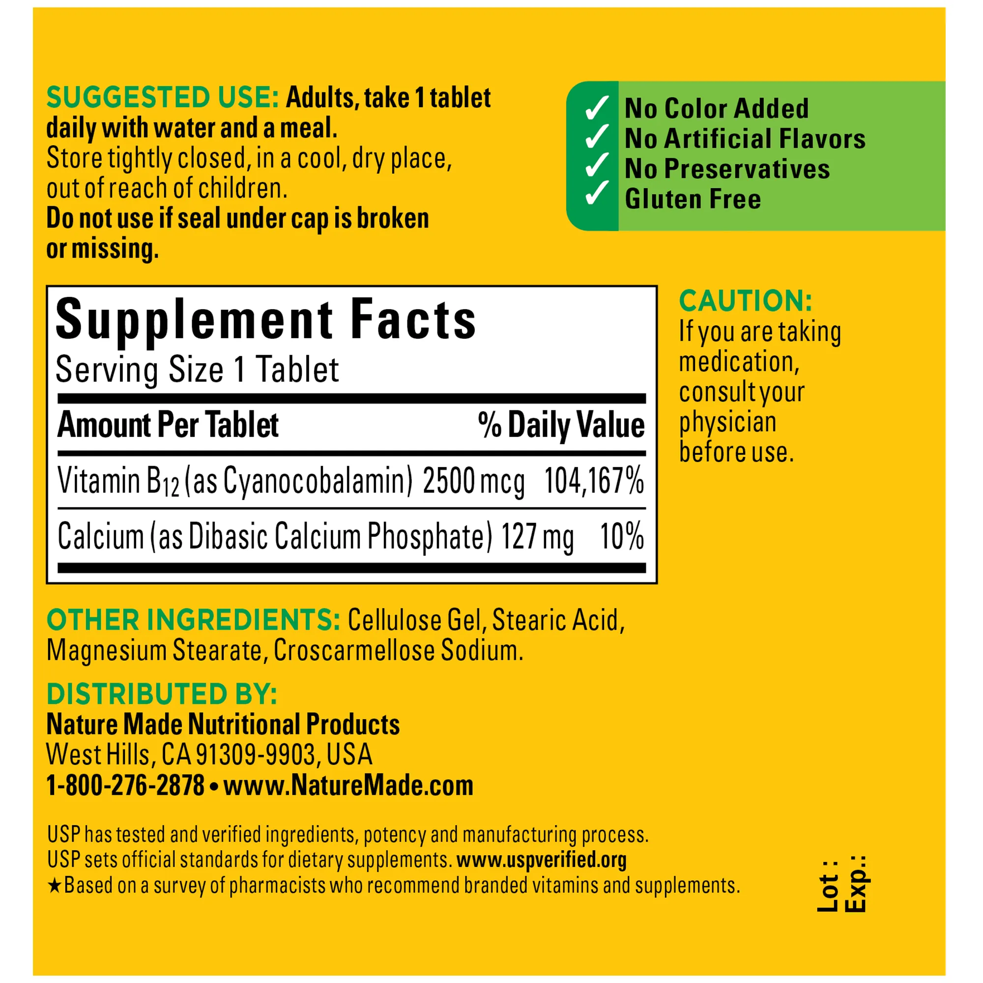 Vitamin B12 Extra Strength 2500 mcg Tablets