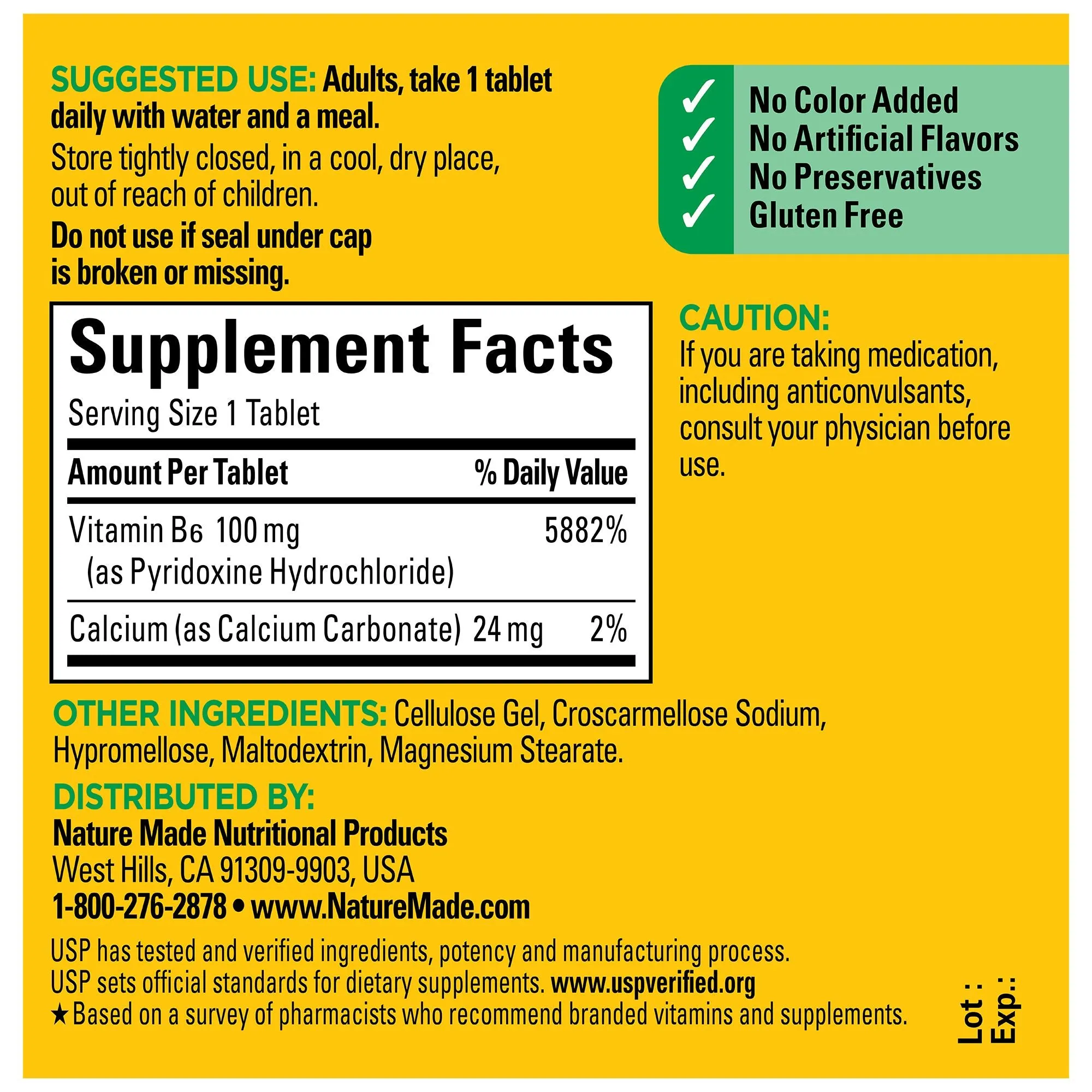 Vitamin B6 100 mg Tablets