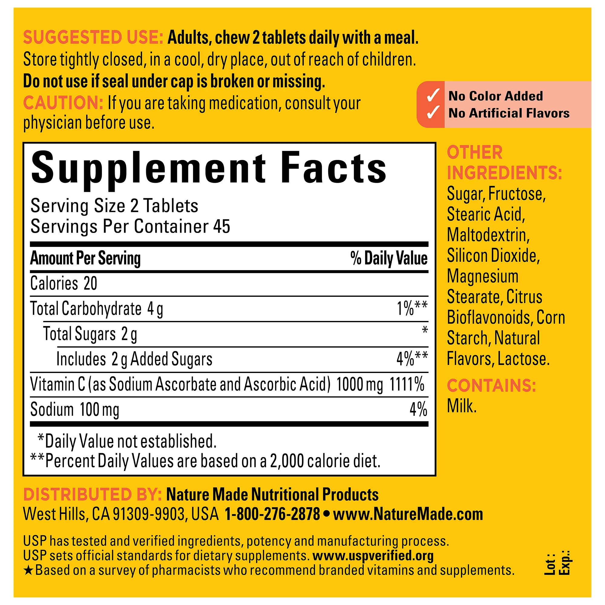 Vitamin C Extra Strength Dosage 1000 mg Chewables