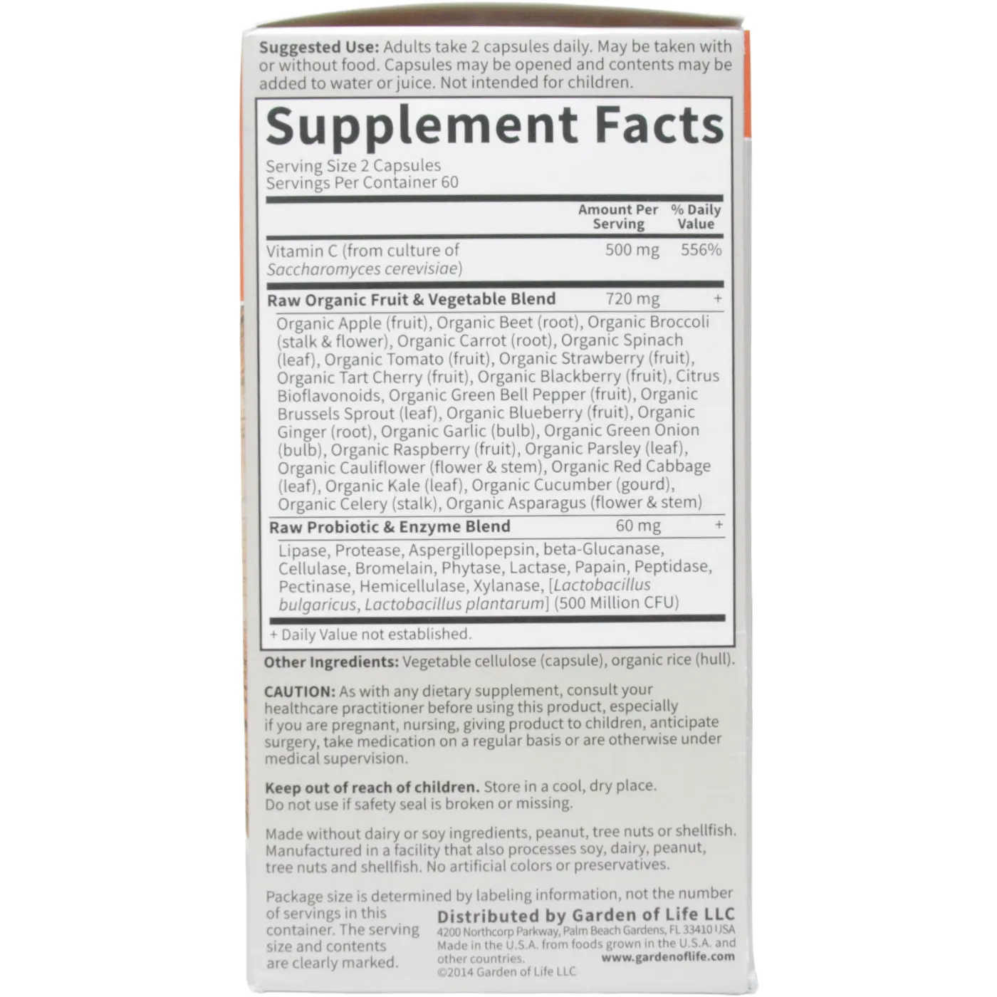 Vitamin Code: Raw Vitamin C 120 vcaps by Garden of Life