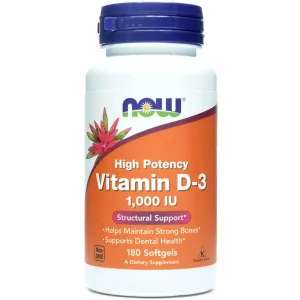 Vitamin D-3 1.000 IU 180 softgels by NOW