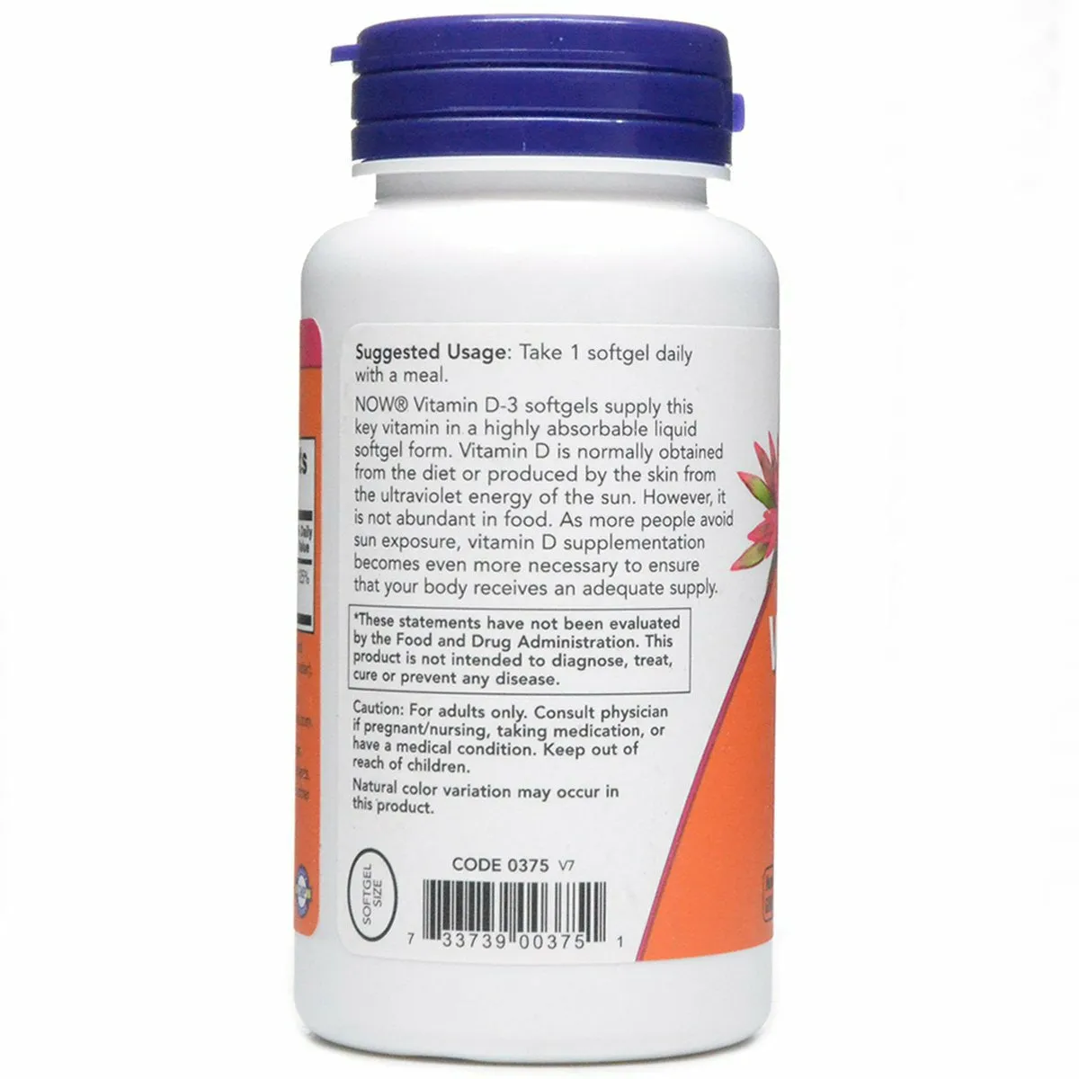 Vitamin D-3 1000 IU 360 softgels by NOW