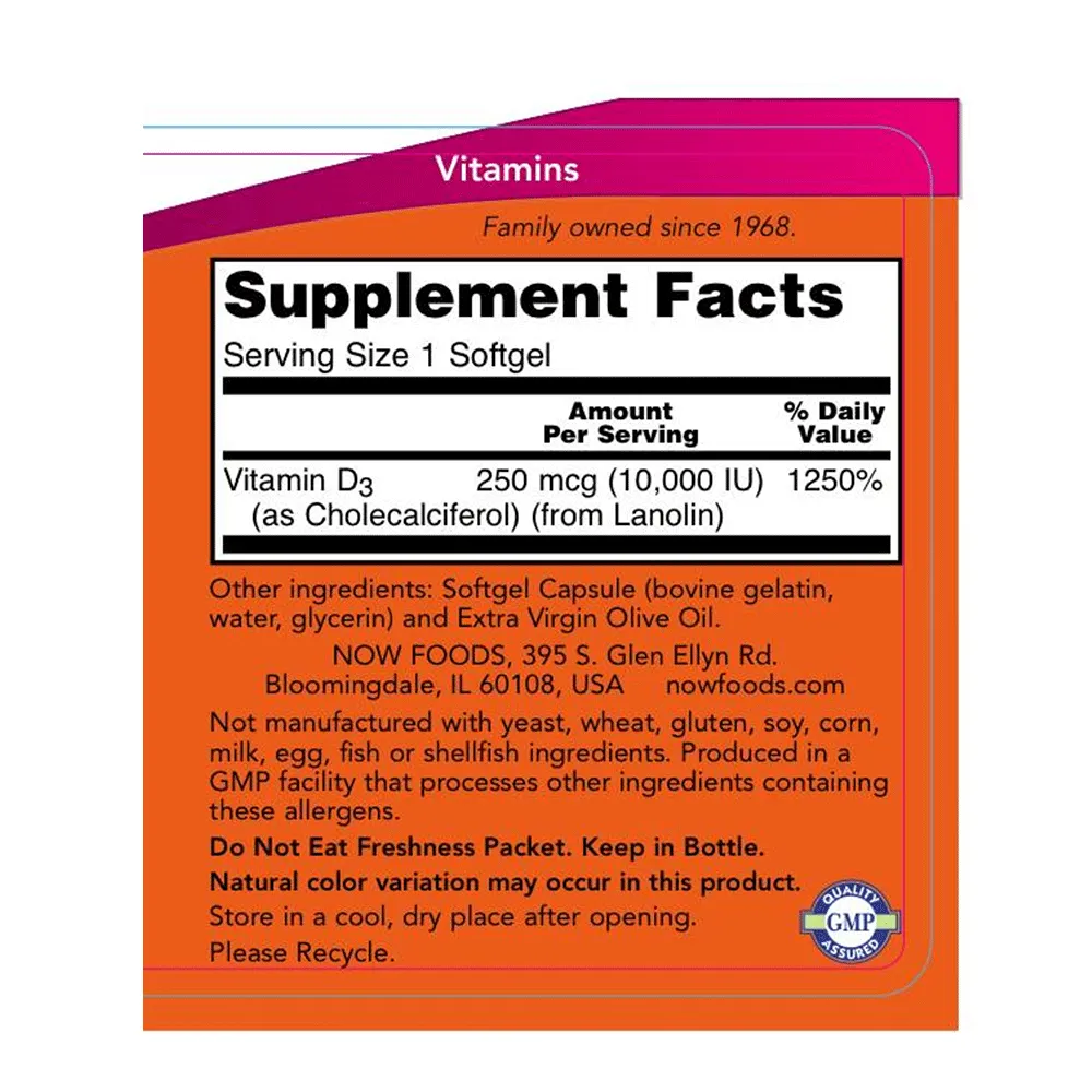 Vitamin D-3 | 10.000 IU | Softgel | 120 Count