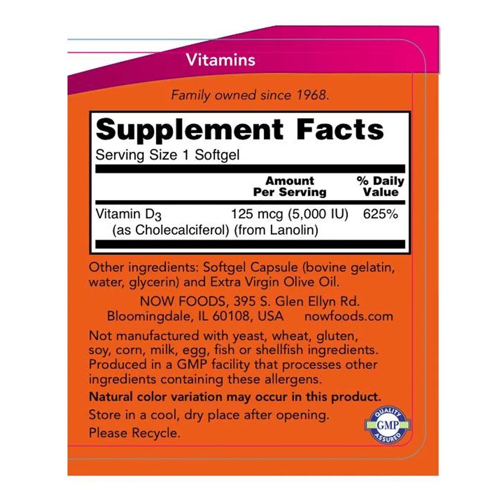 Vitamin D-3 | 5.000 IU | Softgel | 240 Count