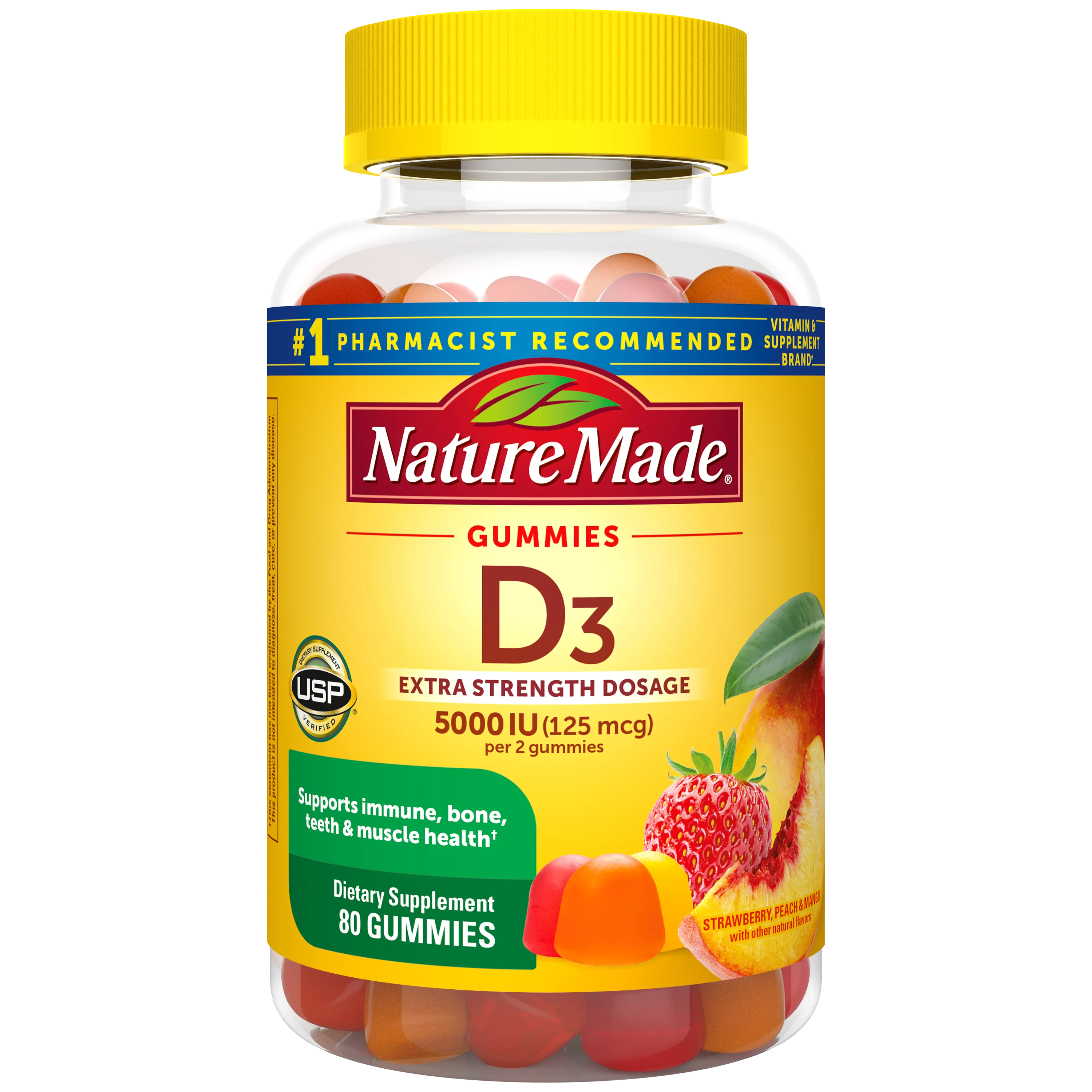 Vitamin D Extra Strength 5000 IU (125 mcg) Gummies
