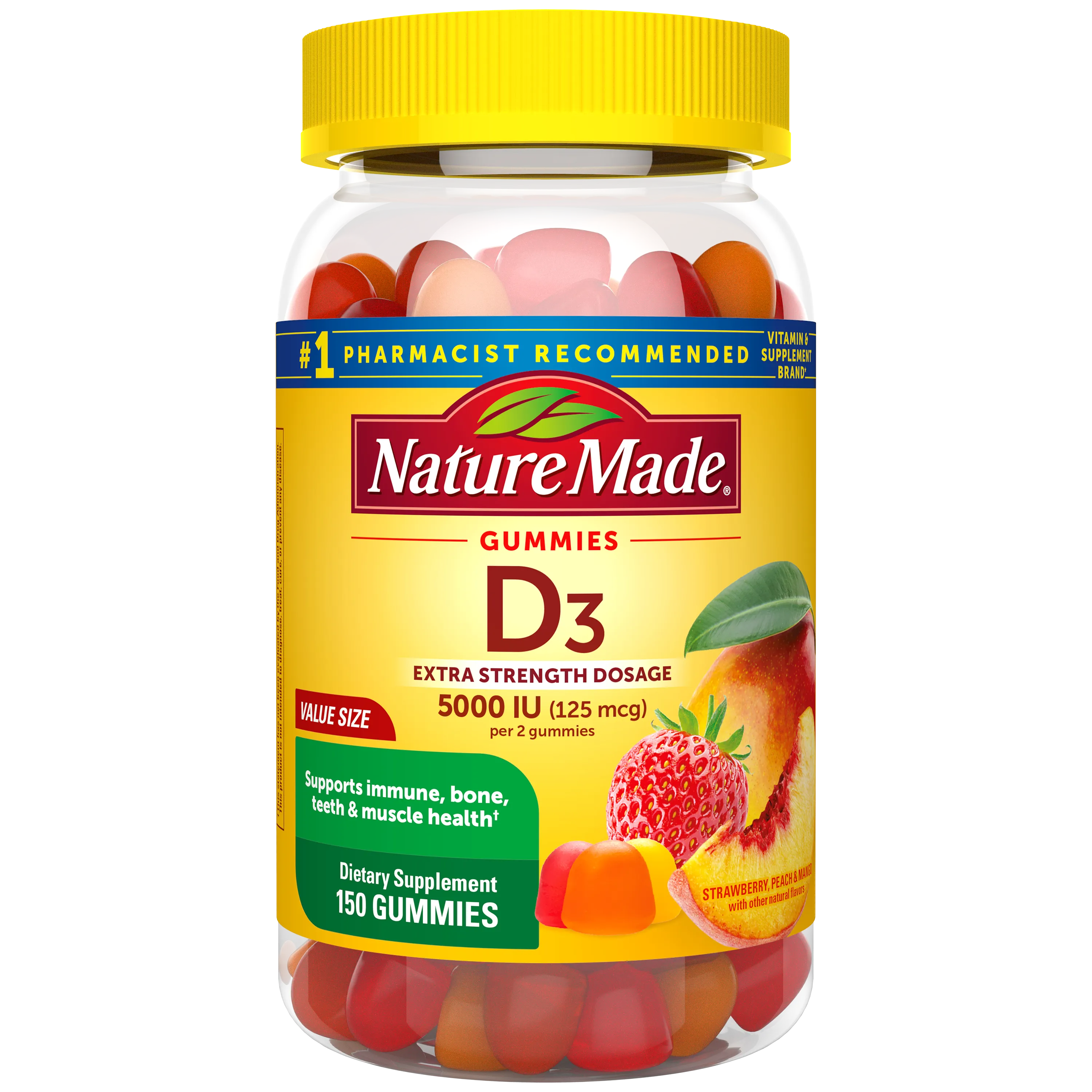 Vitamin D Extra Strength 5000 IU (125 mcg) Gummies