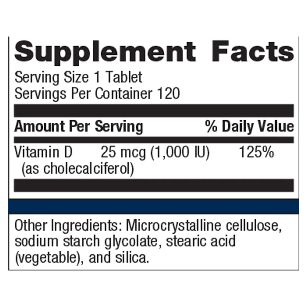 Vitamin D3 1000 120 Tablets by Metagenics
