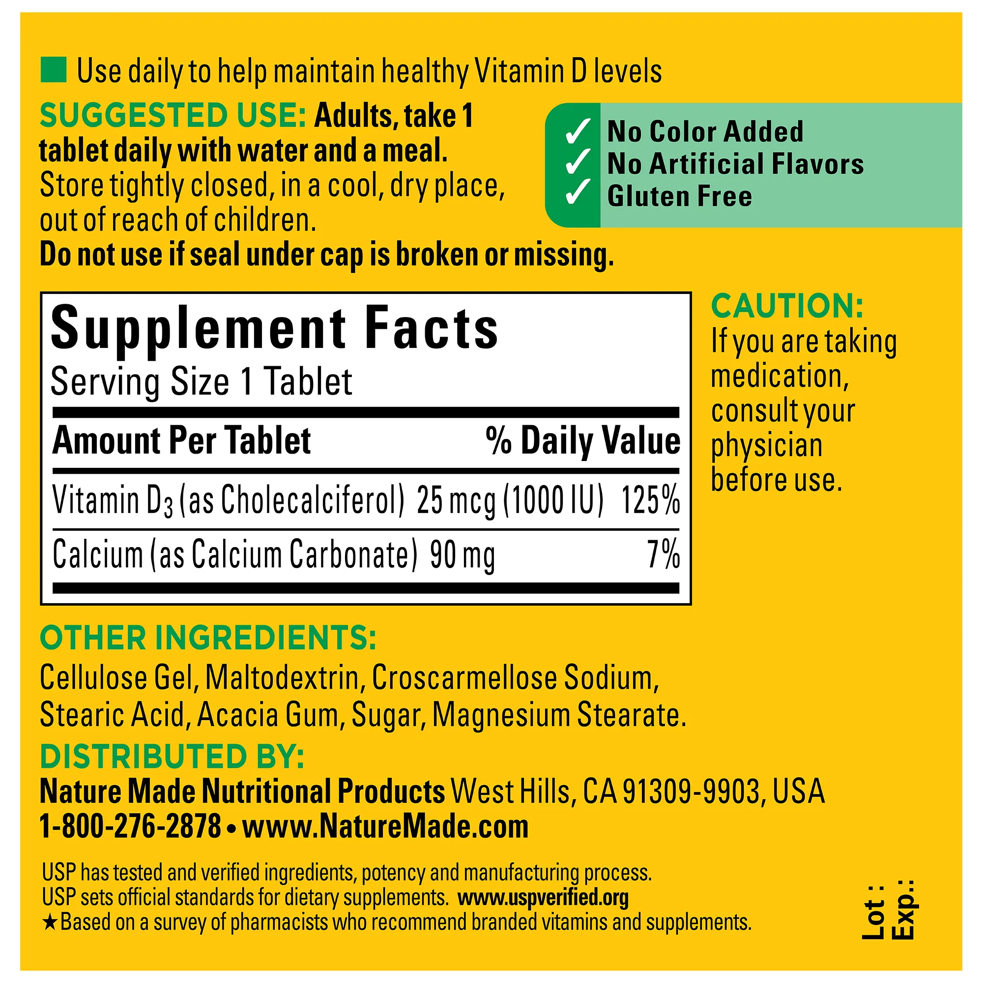 Vitamin D3 1000 IU (25 mcg) Tablets