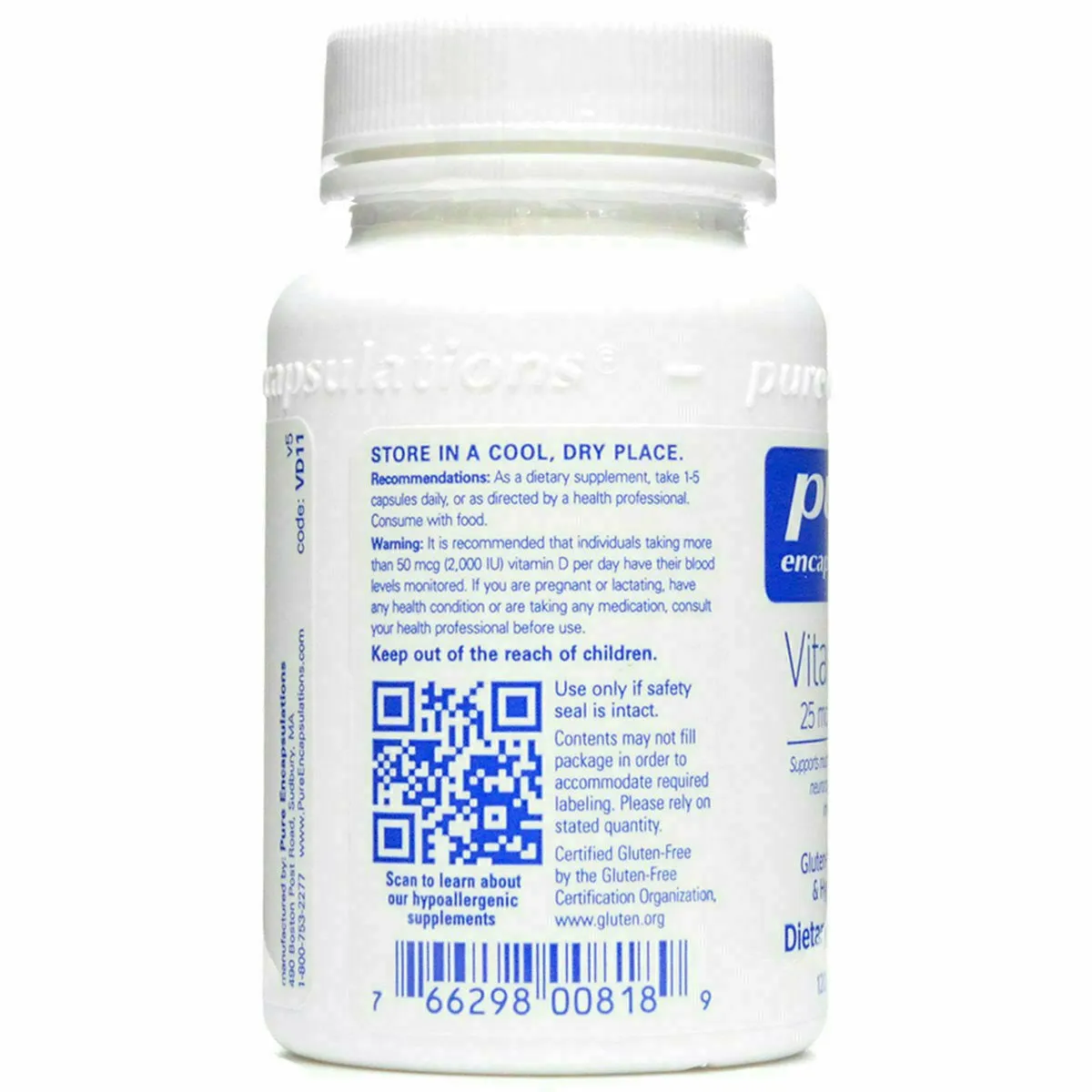 Vitamin D3 1000 IU by Pure Encapsulations