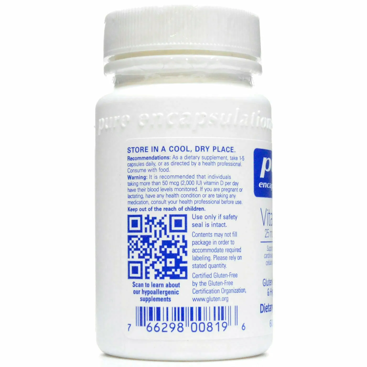 Vitamin D3 1000 IU by Pure Encapsulations