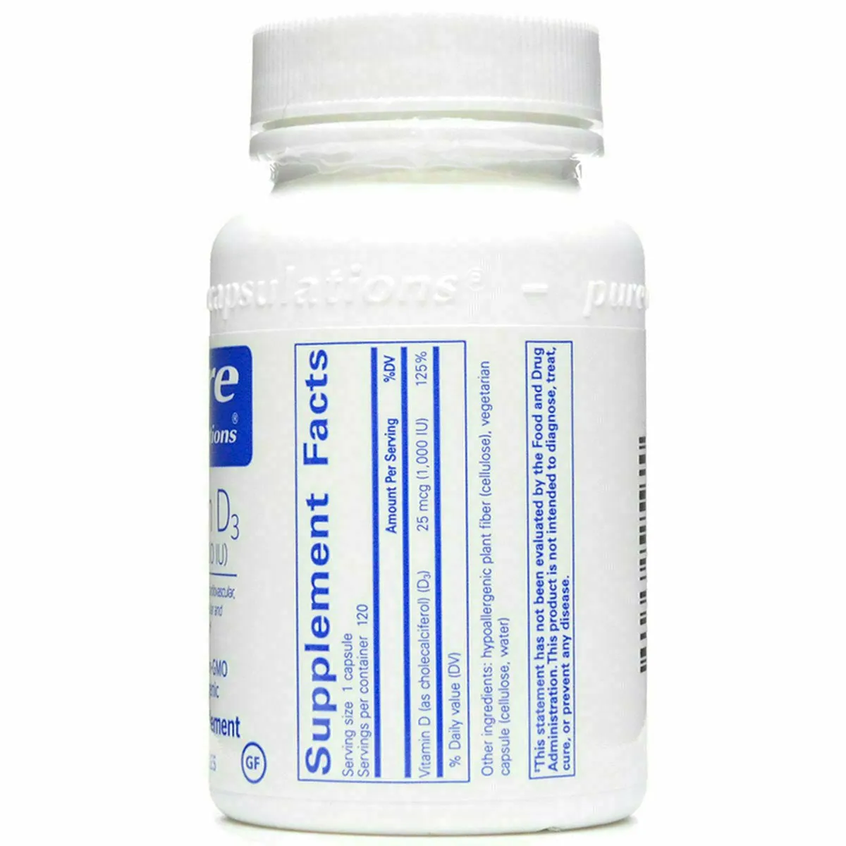 Vitamin D3 1000 IU by Pure Encapsulations