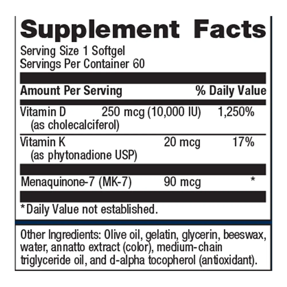 Vitamin D3 10.000   K 60 Softgels by Metagenics