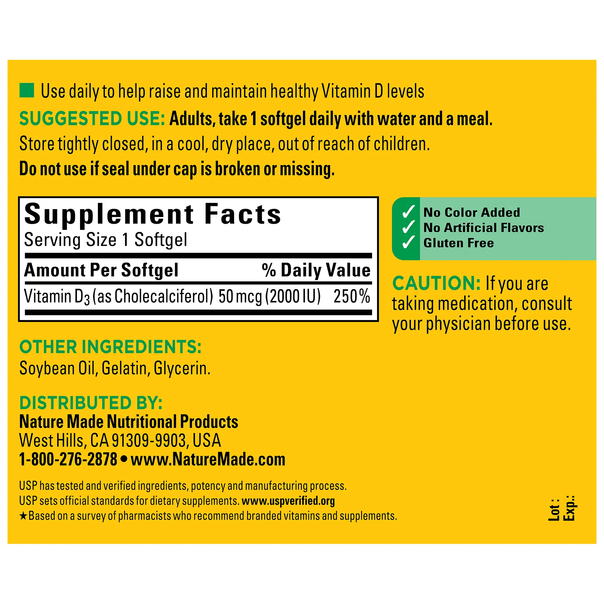 Vitamin D3 2000 IU (50 mcg) Softgels
