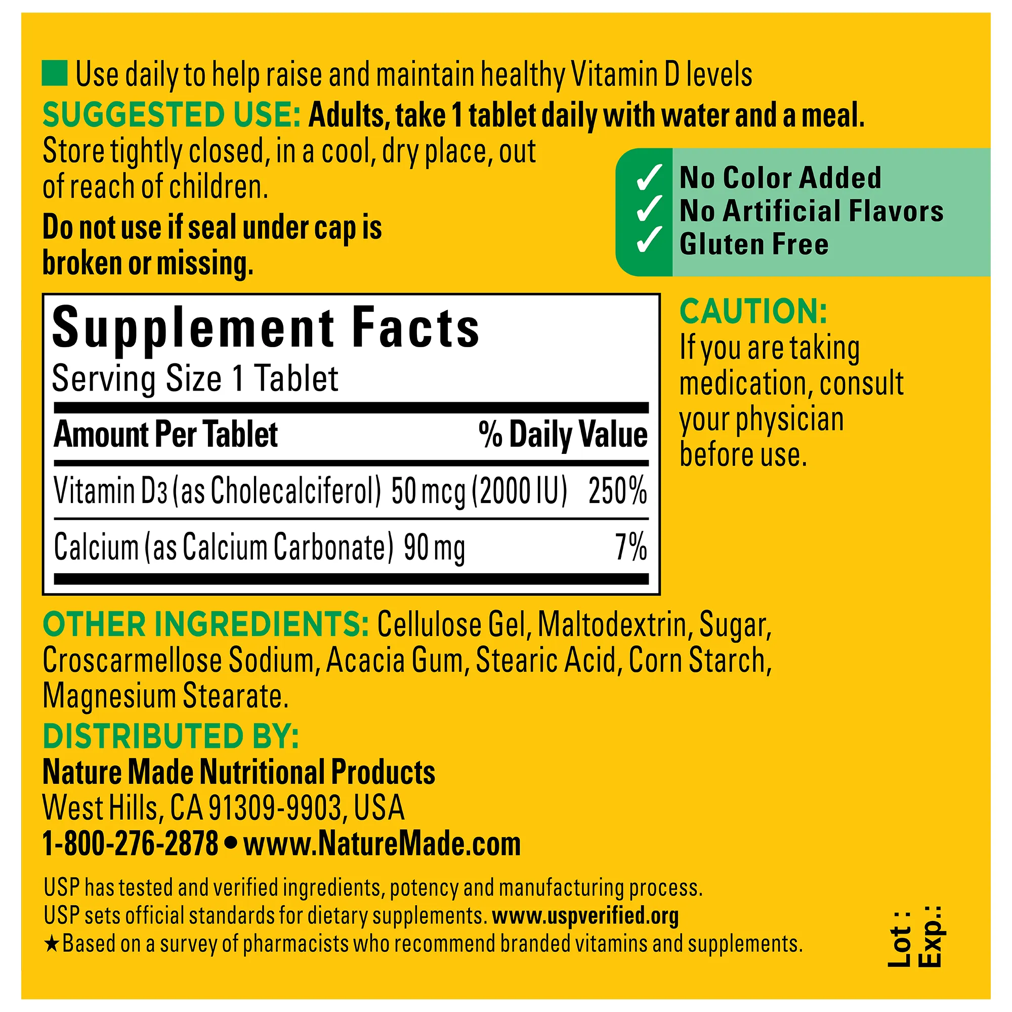 Vitamin D3 2000 IU (50 mcg) Tablets