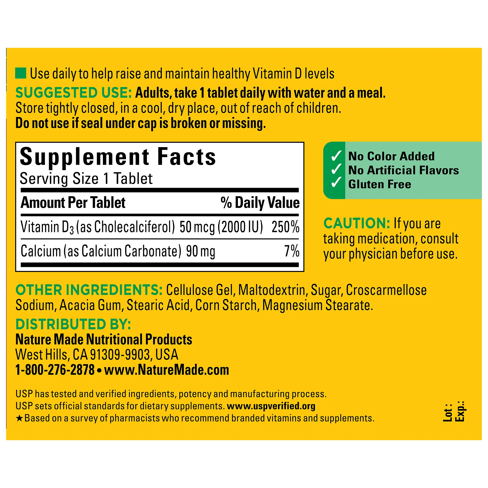 Vitamin D3 2000 IU (50 mcg) Tablets