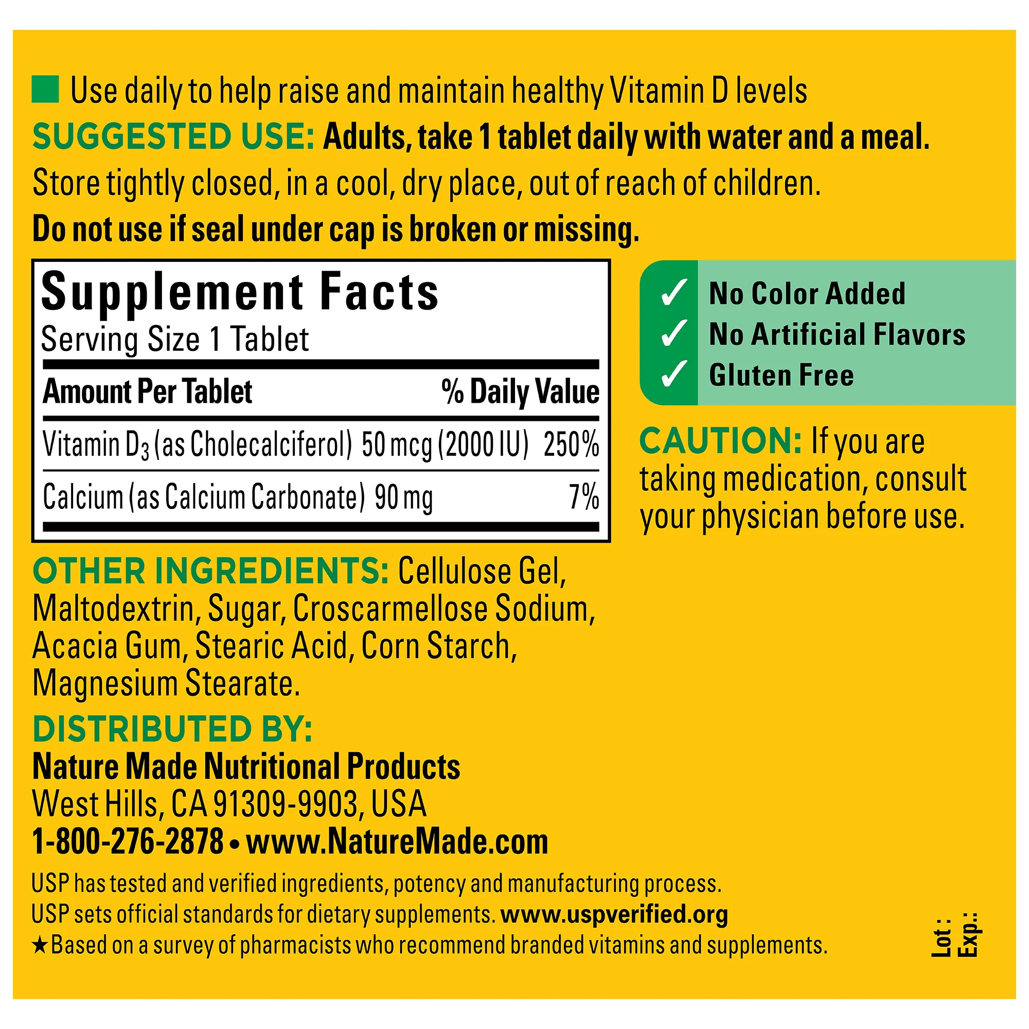 Vitamin D3 2000 IU (50 mcg) Tablets