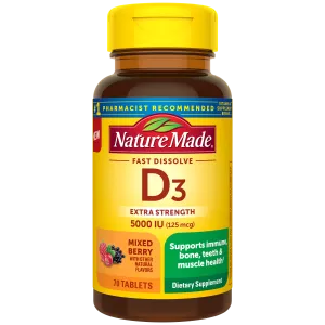 Vitamin D3 5000 IU (125 mcg) Fast Dissolve Tablets