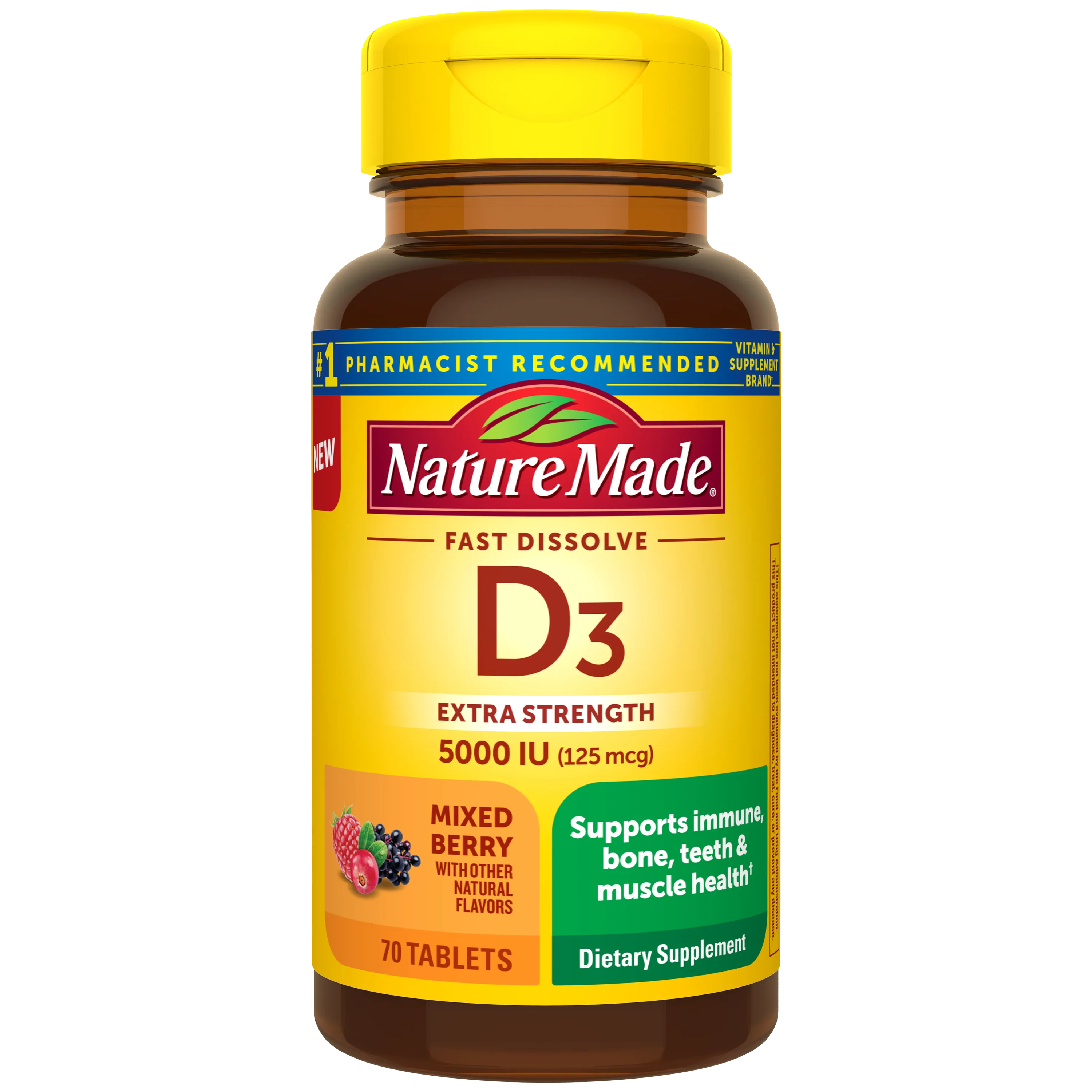 Vitamin D3 5000 IU (125 mcg) Fast Dissolve Tablets