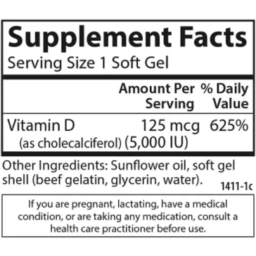 Vitamin D3 5.000 IU by Carlson Labs