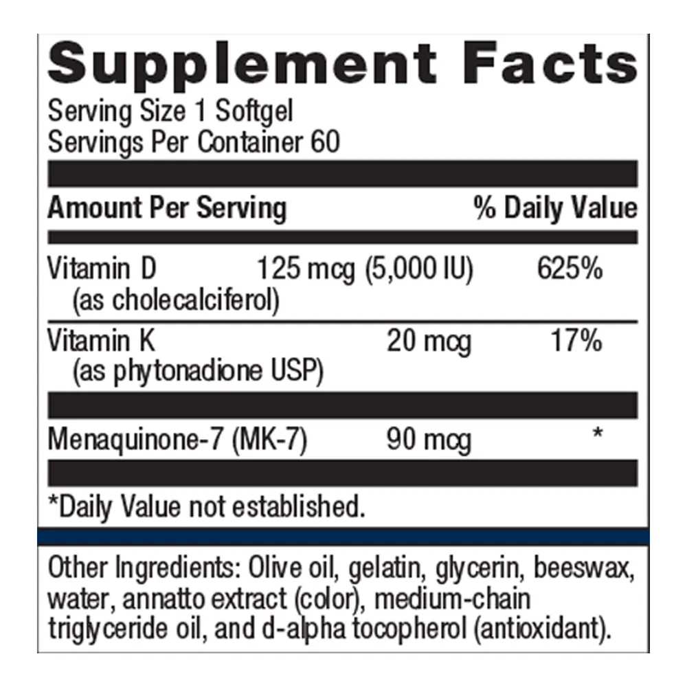 Vitamin D3 5000   K 60 Softgels by Metagenics