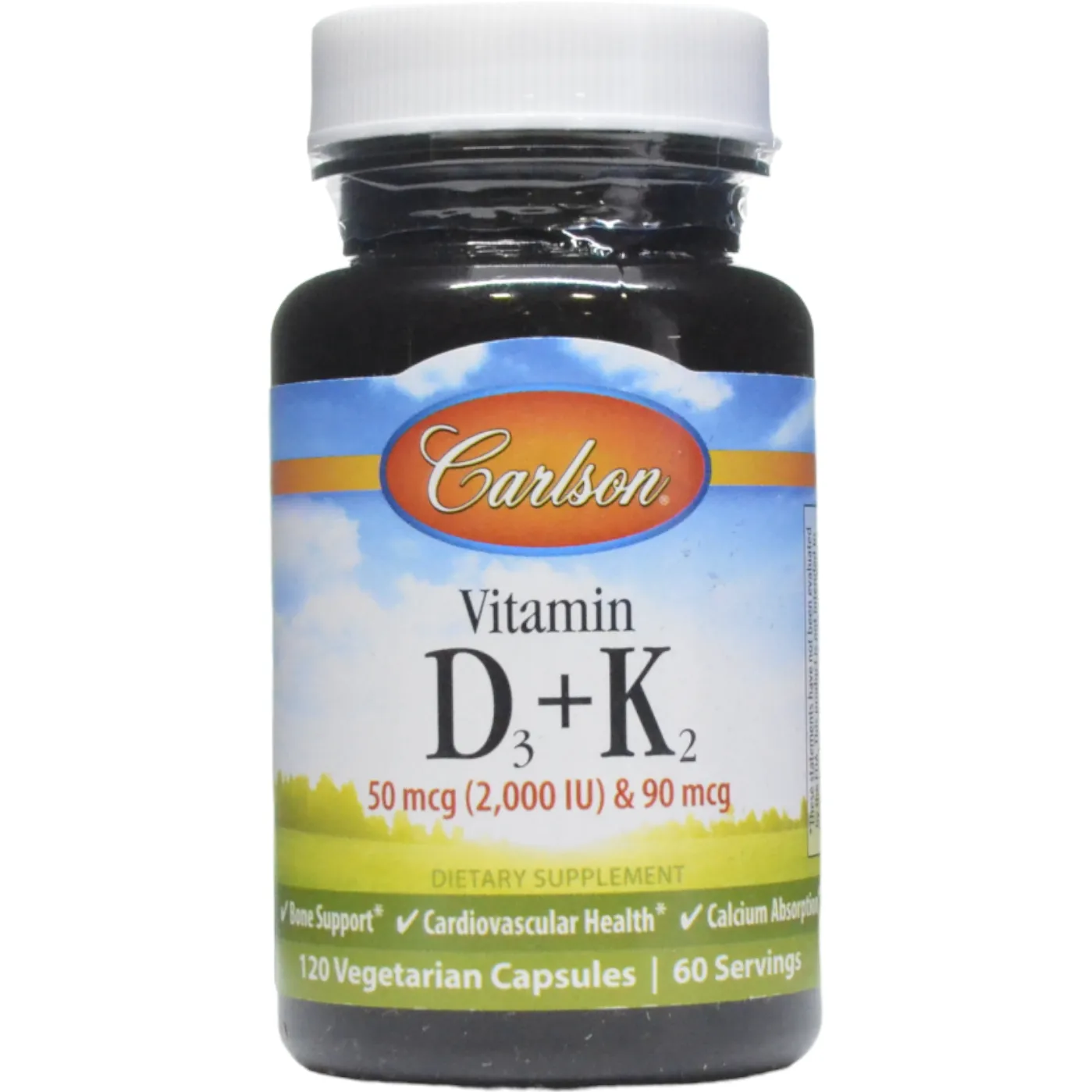 Vitamin D3 & K2 120 caps by Carlson Labs