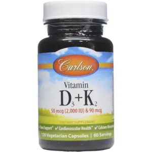 Vitamin D3 & K2 120 caps by Carlson Labs