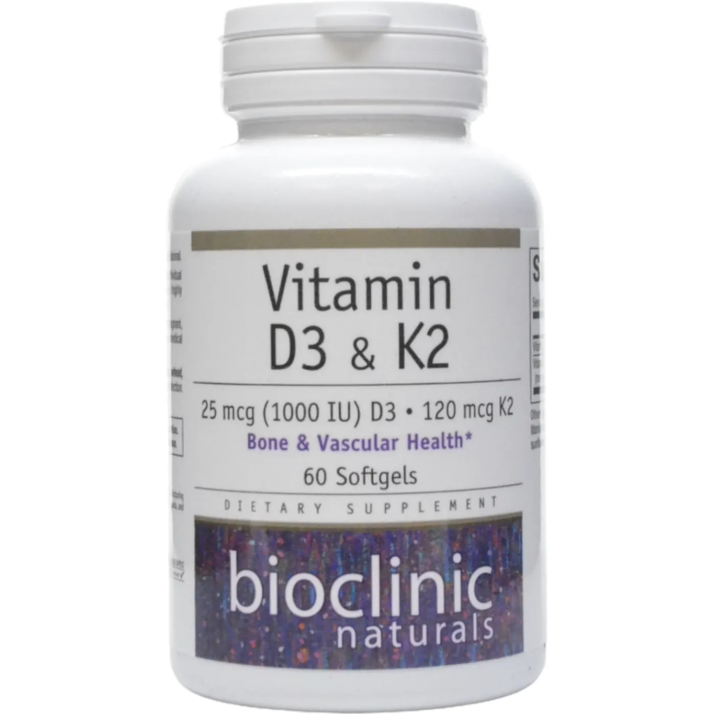 Vitamin D3 & K2 60 gels By Bioclinic Naturals