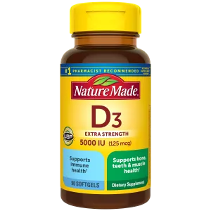 Vitamin D3 Extra Strength 5000 IU (125 mcg) Softgels