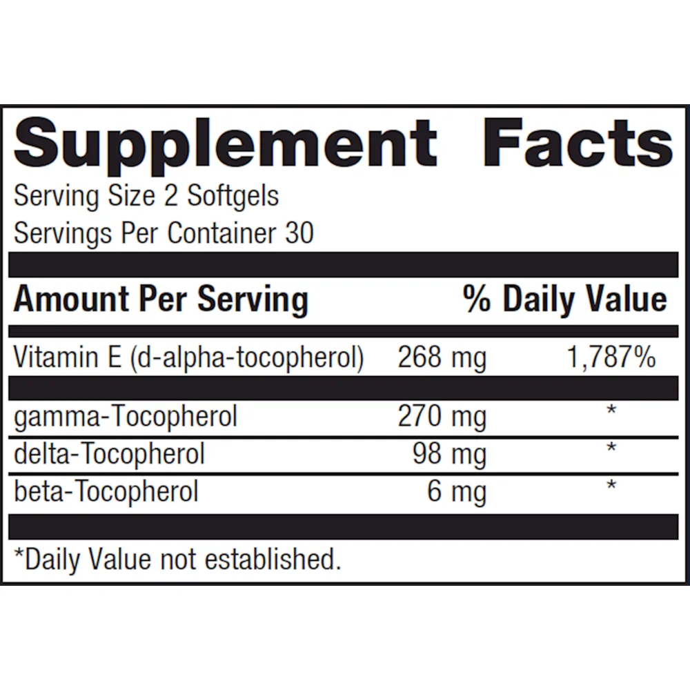 Vitamin E Mixed Tocopherols 60 Softgels by Metagenics