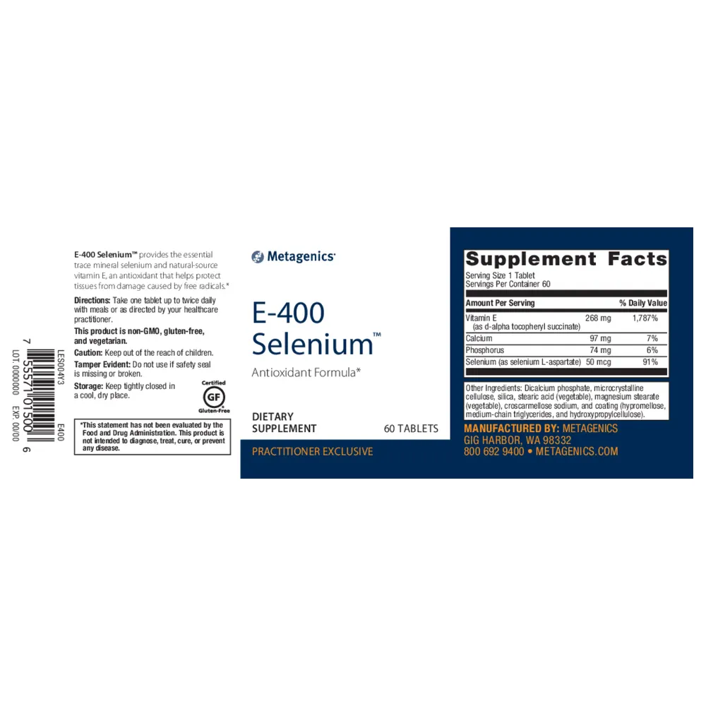 Vitamin E   Selenium 60 Tablets by Metagenics